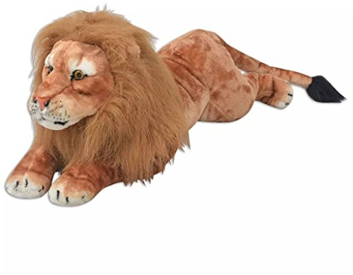 yorten XXL Plüschlöwe Löwe-Form Plüschtier Plüsch Kuscheltier Spielzeug als Geschenk für Kinder 138 x 39cm (L x H) Braun