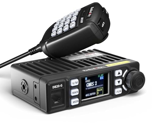 Radioddity DB20-G GMRS Mobile Radio for Car Vehicle, 20W Long Range Two Way Radio with Cigarette Lighter Plug, 500 Channels, VOX, Display Sync, for Off Road Overlanding 4x4