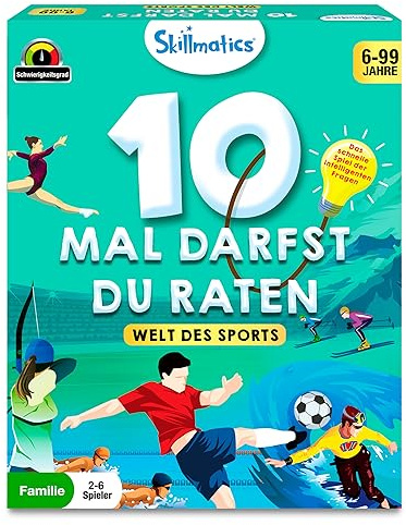 Skillmatics Kartenspiel - 10 Mal darfst du raten Welt des Sports | Geschenke für Kinder ab 6 Jahren, Großer Spaß für unterwegs, Urlaube und Spieleabende mit der Familie