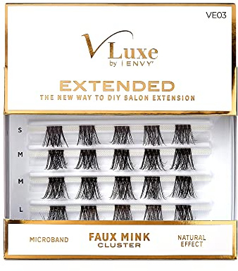 i•ENVY Extended False Eyelashes Faux Mink Featherlight Reusable Artificial Eyelashes Multipack Lash Clusters