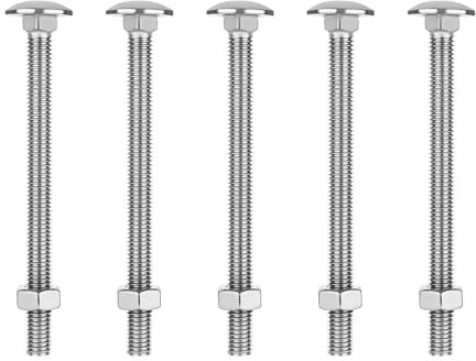 ZOFUN 30 Pack M8 Nuts and Bolts, M8 x 100 mm Coach Boltes, Long 8 mm Bolt Fully Threaded, Stainless Steel Carriage Bolts for Drilling