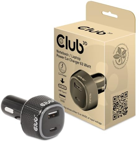Club3D CAC-1922 NoteBook/Laptop 12V KFZ-Ladegerät 63 Watt