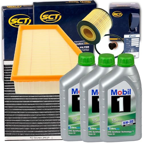 Filterset Satz+Mobil 1 5W30 Öl 1.2 | SH4790P+SB2018+SAK123+257.807.011+Mn+Mobil 1 5W30 für Polo 9N 6R Soda Fabia 1 2 3 Ibiza 3