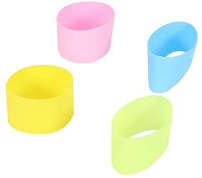 Happyyami 4stücke Silikonschutzhülle Hitzebeständig Für Wasserglas in Grün Hellblau Rosa Gelb rutschfeste Becherabdeckungen Zum Schutz Von Glas Und Plastikbechern