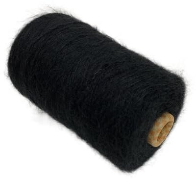 500 g natürliches, feines Wolle-Kaschmir-Acryl-Mischgarn for Stricken, DIY, Handhäkeln, dünner Webfaden (Color : black)