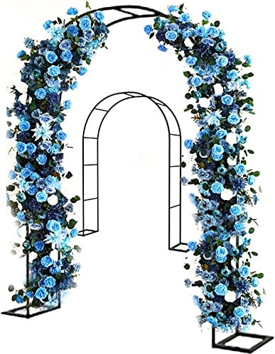 Rosenbogen, Garten-Torbogen Aus Metall, Pergola Rankhilfe Verzinkt Rost, Laubengang Rankgestell Mit Sockel Für Verschiedene Kletterpflanzen, Einfache Montage, 6 Größen,120x220x40CM