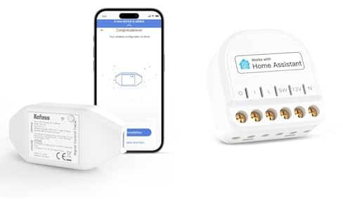 Refoss Smart Garagentoröffner WLAN, Mini WLAN Smart Relais Schalter zur Steuerung der Garagentor mit Home Assistant