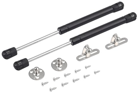 40N Gas Struts Cabinet Door Lift Support Black Pack of 2 | Spring Flap Stay Bar For Kitchen Cupboard Box; 40N Pressure; Soft Open