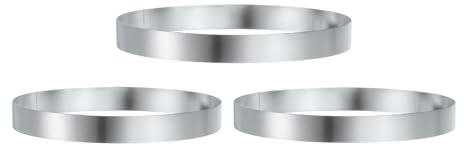 sourcing map Round Cake Ring 5.9/6.3/6.69 Inch Seamless Stainless Steel Pastry Mousse Dessert Ring Mirror Coating for Baking Cooking English Muffins Crumpet Making Tool