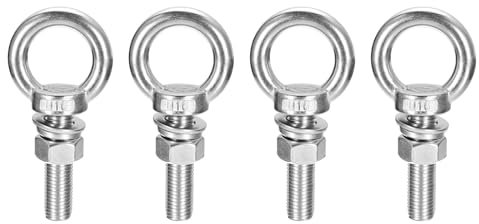 sourcing map Lifting Eye Bolt, 4 Sets M16 x 60mm Eye Bolt with Nut Washer 304 Stainless Steel Shoulder Lifting Ring Eye Bolt for Hanging Item