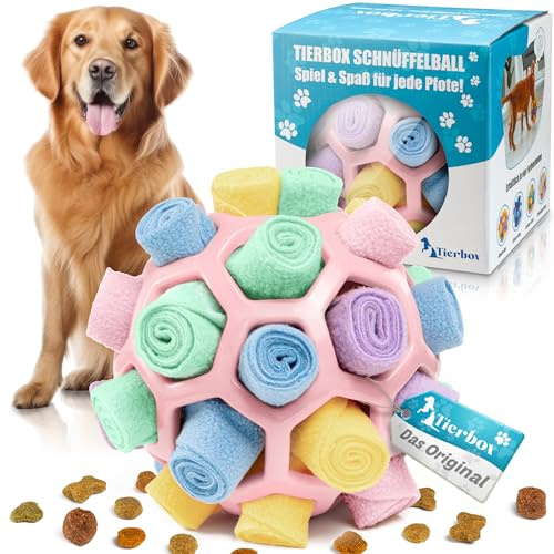 Tierbox Schnüffelball für Hunde Intelligenzspielzeug [für alle Hunde] Schnüffelspiele Hund | Flamingo-Rosa