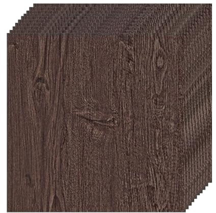 Fudaiki 10 Stück Holzmuster Teppichfliesen Selbstklebend Teppichfliesen Selbstliegend, Teppich Fliesen Teppich Selbstklebend Teppichfliesen Weich Auslegware Teppichboden Dunkel Braun 30x30cm