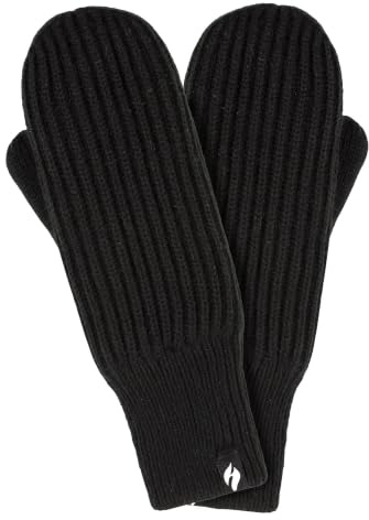 HEAT HOLDERS Thermal Insulated Mittens For Men & Women For Winter Thick Warm Heatweaver Knitted Gloves For Cold Weather (S, Black)