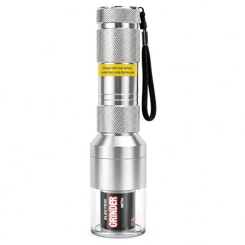 Electric Herb Grinder Spice Herb Grinder Electric Crusher with Sifter Screen to Separate Pollen (Silver)
