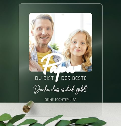 Geschenk Vater Acryl - Papa Rahmen Tafel - Vatertagsgeschenk basteln, Vatertagsgeschenk für Papa, Vater Tochter Geschenk, Papa Geschenk, Vater Geschenk, Bestes Vatertagsgeschenk, Vatertag Geschenk
