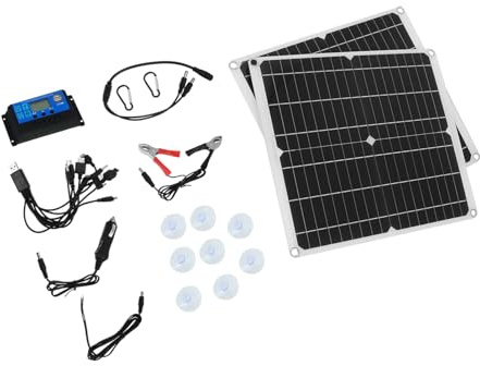 EXCEART Placas Solares Kit Completo Batería Panel Solar Exterior Para Carga De Dispositivos