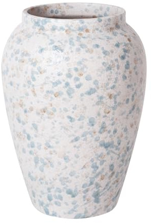 Ceramic Rustic Vase for Home Decor, Farmhouse Vintage Grey Blue Decorative Vase for Living Room, Entryway, Kitchen, Shelf, Table Centerpiece, Boho Modern Decoration, 15cm Tall