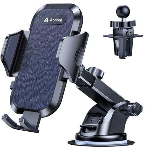 andobil Handyhalterung Auto [2026 Neueste Saugnapf] 3 in 1 Saugnapf & Lüftung Halter Universale KFZ Autohalterung Zubehör für iPhone 17 Pro Max Air 16/15/14 Samsung S24 Ultra/S23/S22 Usw, Marineblau