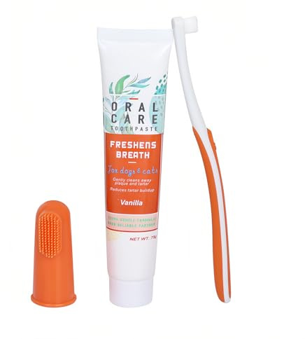 Set Higiene Dental para Perros,Cepillo Dientes Perro Set,Pasta de Dientes con Sabor a Carne y Cepillo de Dedos,Previene el Mal Aliento,Refresca el Aliento,Reduce la Placa y Sarro