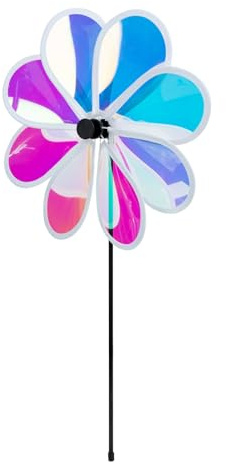 FUNOMOCYA Moulin à Vent De Jardin Extérieur Rotatif Réfléchissant pour Effrayer Oiseaux Décoration Colorée Résistante Et Légère pour Pelouse Et Balcon