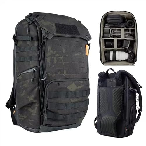 PGYTECH OneMo TAC 25L Tactical Camera Backpack, Waterproof DSLR/SLR/Mirrorless Photography Camera Bag with 15.6 Laptop Sleeve, Tripod Holder & Rain Cover (Dark Night camo)