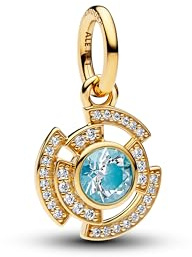 Pandora Moments Marvel 764216C01 Breloque en Forme de réacteur Iron Man en Alliage plaqué Or 14 carats et zircones Compatible avec ME et Moments