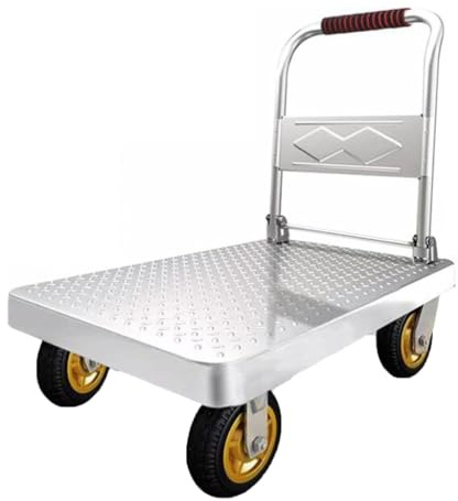 Carrello a Piattaforma Carrello a Mano Carrello a pianale Carrello a Piattaforma Pieghevole per carichi Pesanti per traslochi in casa, Ufficio, supermercato, Magazzino (90x60 cm)