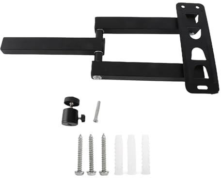 FAHZGK Projector Wall Mount, Universal Foldable Adjustable Angle Bracket with 1/4 Interface, Heavy Duty Steel Construction for Home Theater and Office Use, 20-40cm Extension