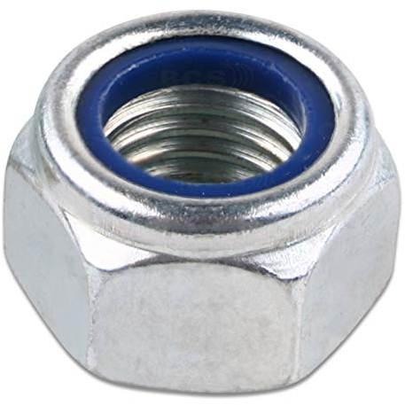 M12 Sicherungsmuttern 50 Stück DIN 985 verzinkt Stopmuttern selbstsichernde Muttern Klemmmuttern Sechskantmuttern Sicherungsmutter Mutter