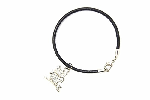 Miniblings Eule Eulen Vogel Vögel Armband Uhu Kauz Käuzchen Lederarmband Leder - Modeschmuck handmade - Damen Mädchen Bettelarmband