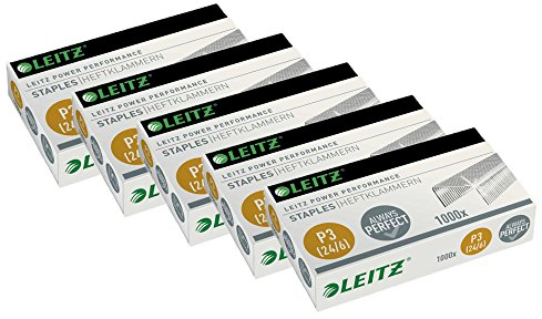 Leitz 55700000 Heftklammer (24/6 mm) 1000 Stück verzinkt (5, 24/6 mm)