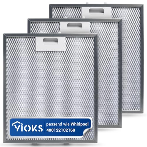 Filtro antigrasso in metallo 3 pezzi di ricambio per Whirlpool Bauknecht 480122102168 Indesit C00314158, filtro in metallo 305 x 267 mm