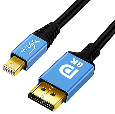 WLGQ 4K 120Hz Mini DP a DP1.4 8k 60Hz Thunderbolt2 Mini DisplayPort a DisplayPort Cable de datos HD de alta frecuencia de actualización para juegos 4k @ 144Hz 2M