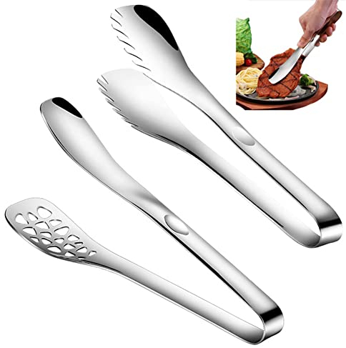 Tianyis 2 Estilos Pinzas Para Servir Pinzas Para Espagueti, Pinzas de Cocina de Acero Inoxidable Engrosadas y Mejoradas, para Carnes a la Parrilla, Buffet, Pasta, Lavables En Lavavajillas