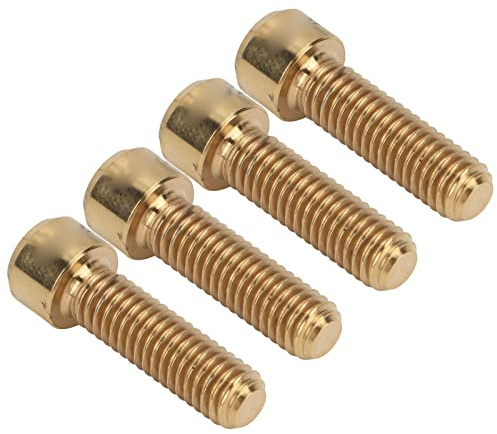 SPYMINNPOO 4 Stück Fahrrad Bremssattelschraube, M6 X 20 Mm Bremssattel Schraube Titanlegierung, Mountainbike Scheibenbremssattel, Feste Schraube, Kurbelschraube(Golden)