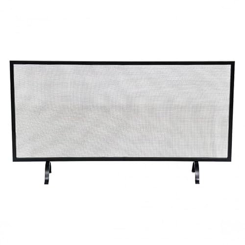 Pare-feu cheminée en métal 95x51cm droit sur pieds