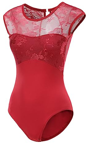 Lanbodance Women Short Sleeve Ballet Leotards for Adult Dance Bodysuit