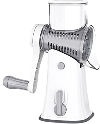 Macchina per il ghiaccio tritato a mano - Tritaghiaccio manuale piccolo per uso domestico Rompighiaccio, Affettatrice a rullo multifunzionale per verdure,White
