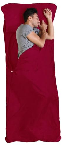 Tough Outdoors Sleeping Bag Liner - Adult Sleep Sack & Travel Sheets for Hotel - Travel Sleep Sack Backpacking & Camping - Sleeping Bag Liners - Hotel Bed Covering for Traveling