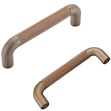 SZLXJMFL Schrankgriffe Braun, 2 Kabinett Möbelgriffe Modern, Massive Zinklegierung | Eloxierte Oberfläche, Gesamtlänge: 25.5-334 mm Bügelgriffe, Griffe für Küchenschränke-108mm/4.3in