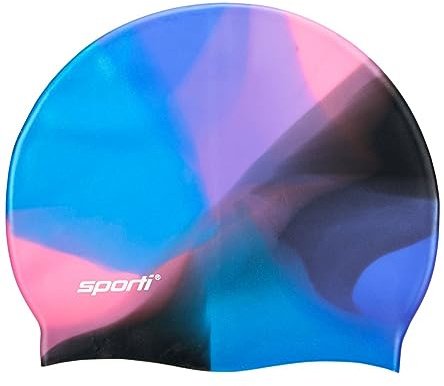 Sporti Multi Color Silicone Swim Cap - 80's Multi