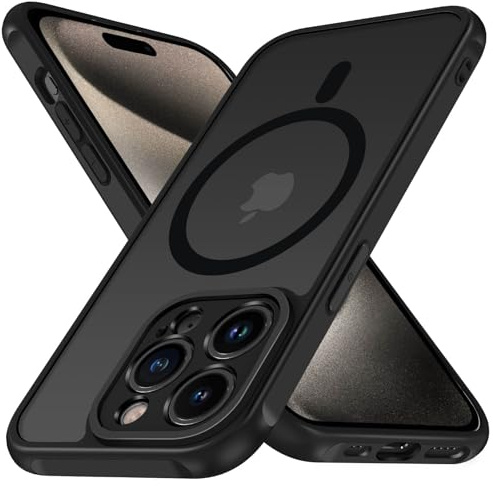 ivoler Magnetiskt fodral för iPhone 15 Pro på 6,1 tum, kompatibelt med MagSafe, militärklassat standardskydd mot fall, stötar och repor, flytande silikon, tunt