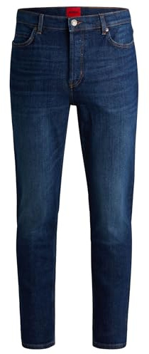 HUGO Jean Tapered en Denim Stretch Bleu Foncé
