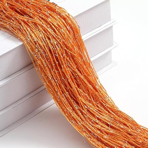SYSUII 2 cortinas de hilos de 100 x 200 cm, cortina de hilos, cortina de cuerda, cortina para puerta de terraza, cortina decorativa para puertas, salones, decoración – naranja