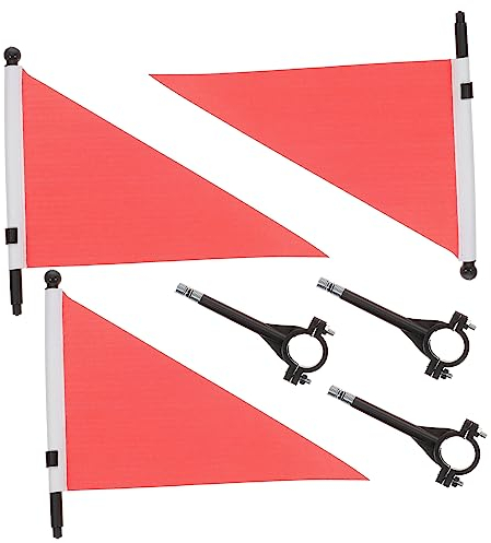 HANABASS Kinderfahrradflagge 3 Satz Rot aus Polyester und Metall für Lenker