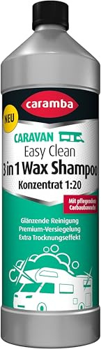 Caramba Caravan Easy Clean 3in1 Wax Shampoo, Konzentrat mit pflegendem Carnaubawachs, Reinigung und Schutz mit Trockungs- und Versiegelungseffekt, 1 l