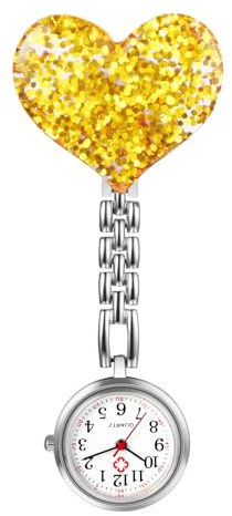 Avaner Uhren Krankenschwesteruhr Herz Design: Schwesteruhr mit Clip Taschenuhr FOB Uhr Pflegeruhr Anlog Quarzuhr für Arzt Doktor Krankenschwester Medical