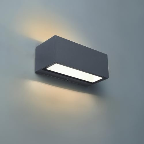 LUTEC Moderne LED-Außenwandleuchte, Innen- und Außenwandlampe, Außenwandlaterne, Kaltweiß 4000 K, wasserdicht für den Eingangsbereich