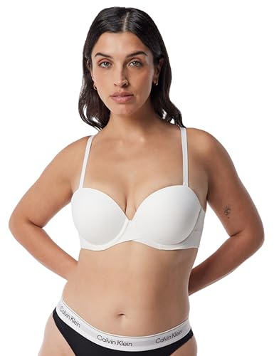 Calvin Klein Donna Reggiseno Push-up Spalline Rimovibili, Bianco (White), 2B