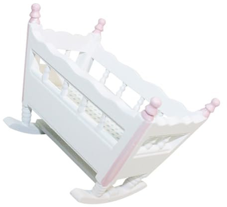 MOLUCKFU Miniatur Babybett Für Puppenhaus Mini Furniture Model Für Puppen Zur Dekoration Von Mini Schlafzimmern Puppenhaus Zubehör Für Kreative Spielwelten